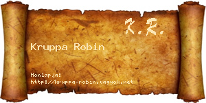 Kruppa Robin névjegykártya